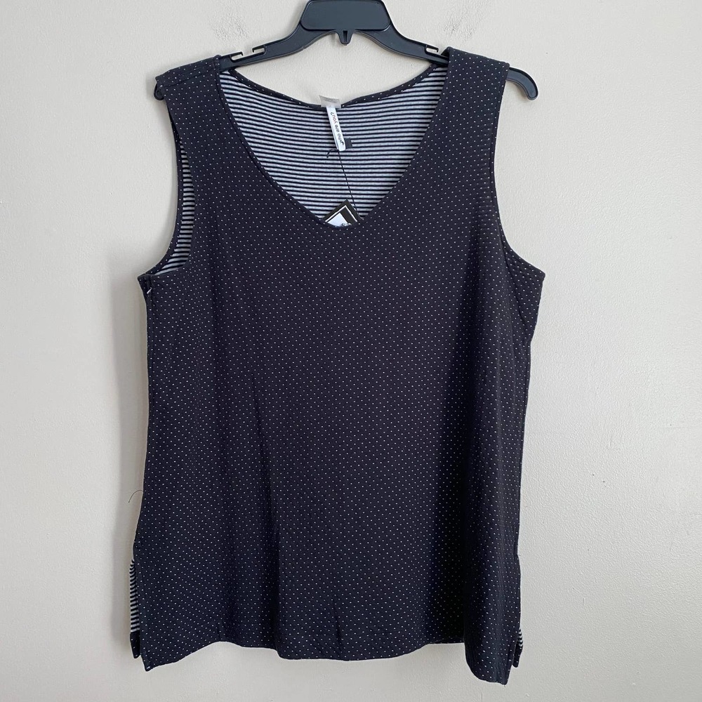 Who Are You XXL Black/White Sleeveless Reversible Cami Top